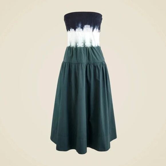 NWT J.Crew Strapless Drop-Waist Dress in Dip-Dye 4 - Picture 2 of 8